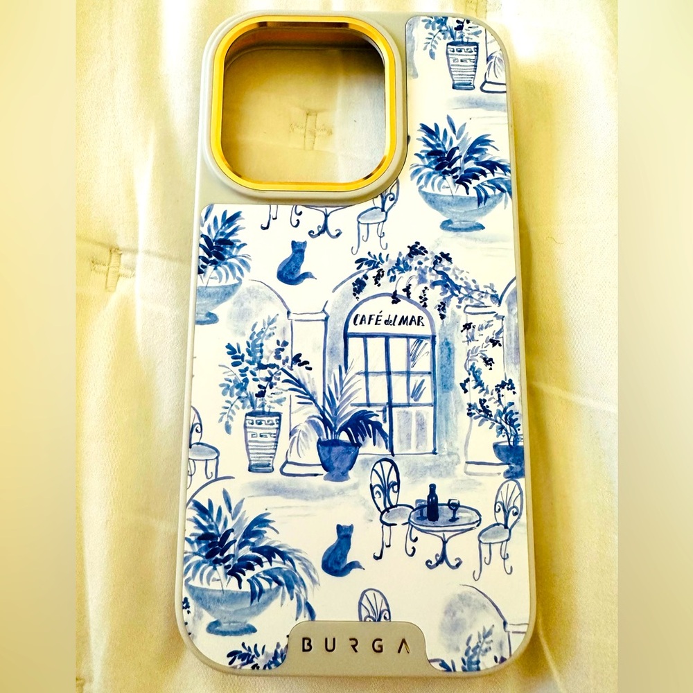 BURGA iPhone 14 Pro Elite Light MagSafe Sobremasa Blue & White Phone Case
